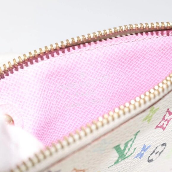 LOUIS VUITTON Monogram Multicolor Pochette Cles NM White - Picture 13 of 16